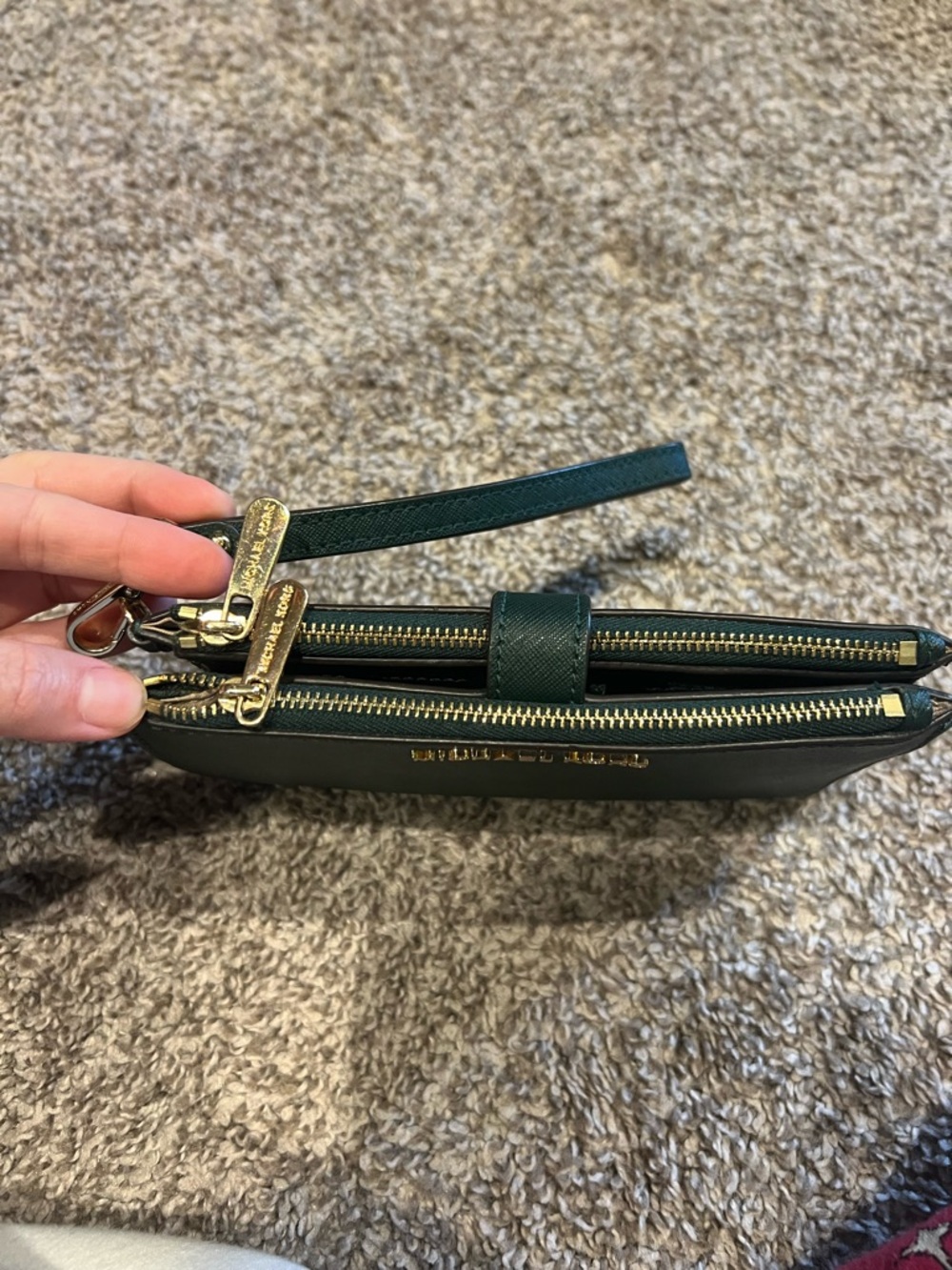 Michael Kors Dark Green Saffiano Wristlet - Picture 2 of 6